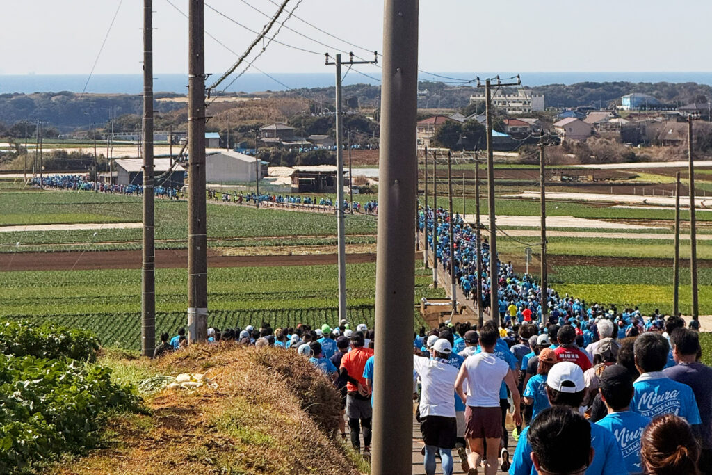 三浦国際市民マラソン（三浦ハーフ）を走るランナーたち